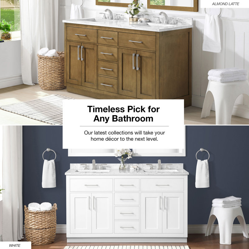 Wade Logan® Sauget 60'' Freestanding Double Bathroom Vanity with